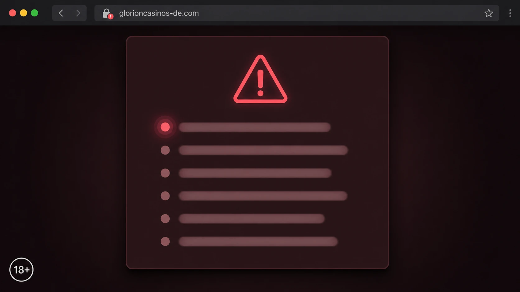 Typische Probleme beim Glorion Casino Login